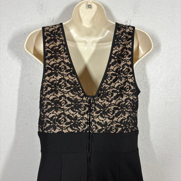 Trixxi Dress Lace Overlay Bodycon Prom Hoco Formal Event Black LBD - 9 - Picture 6 of 11